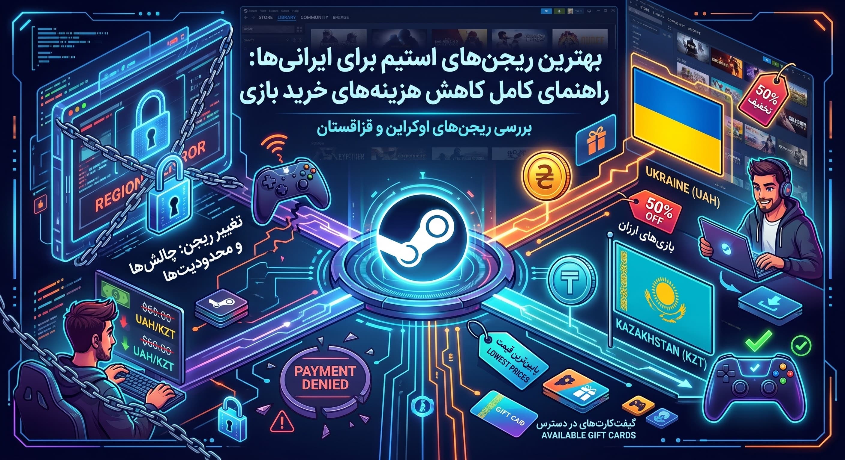 بهترین ریجن‌های استیم برای ایرانی‌ها؛ راهنمای انتخاب ارزان‌ترین ریجن و کاهش هزینه‌ها